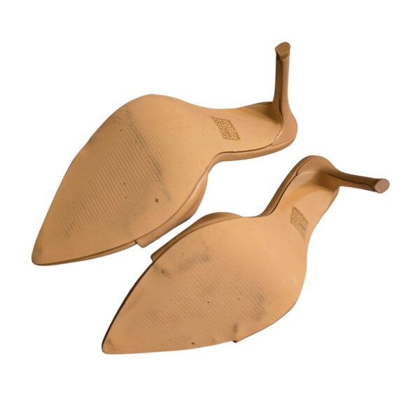 FASHION NOVA Nude Pointed Toe Mule Stiletto Heels sz 10 - Picture 8 of 8